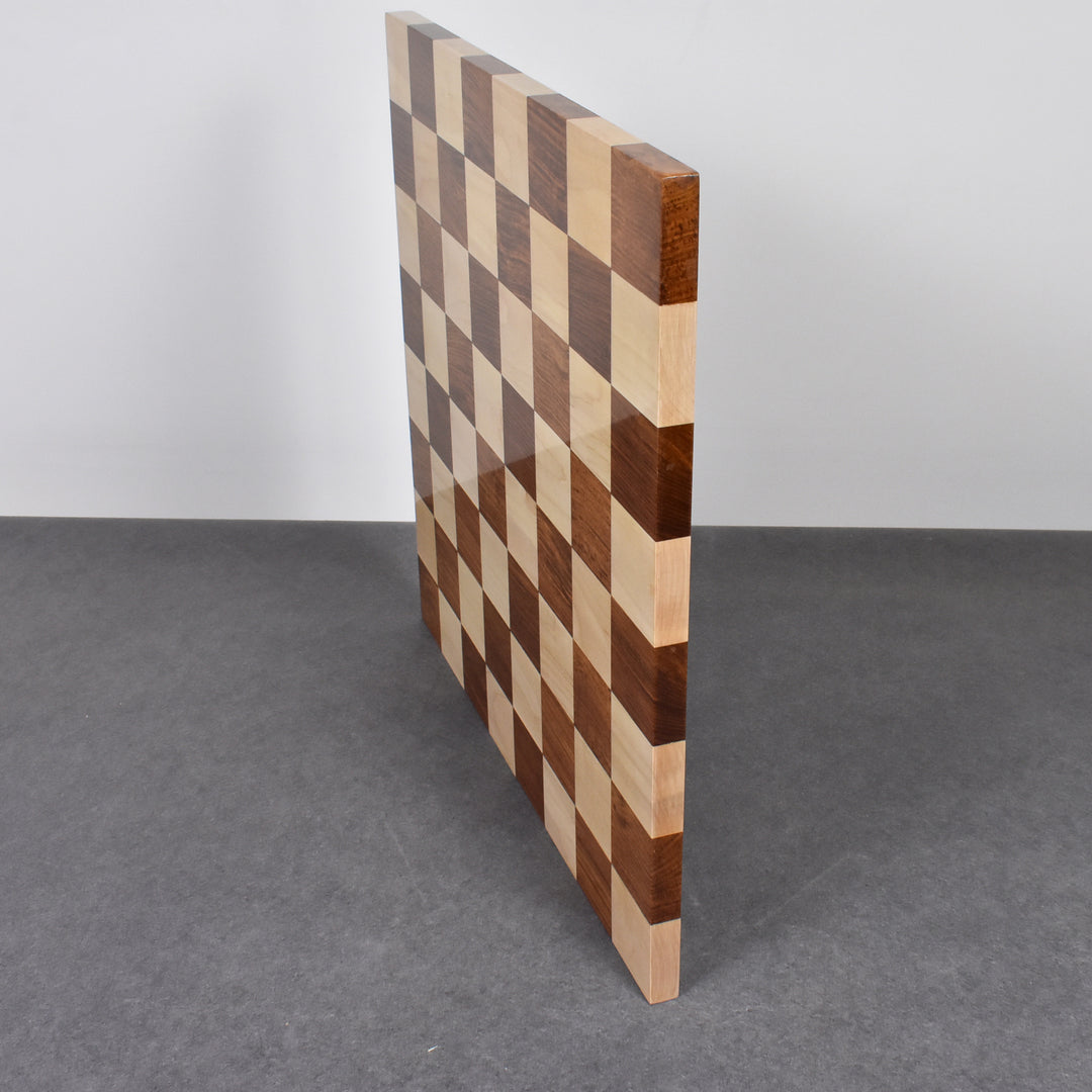 Borderless Hardwood End Grain Chess board - Golden Rosewood & Maple-55 mm square - Warehouse Clearance - Europe Shipping Only
