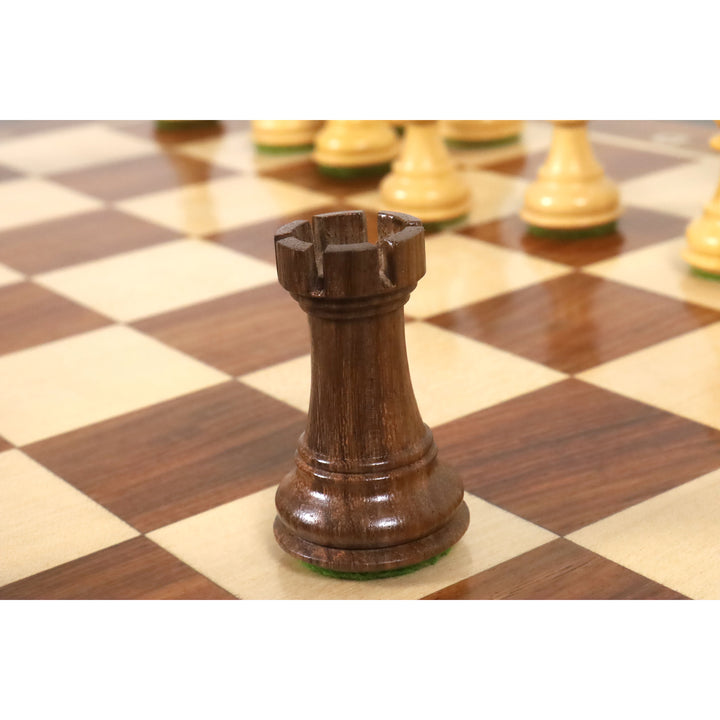 3.75" Queens Gambit Staunton Chess Set- Chess Pieces Only - Weighted Golden Rosewood - Warehouse Clearance - USA Shipping Only