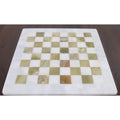 15-inch onyx marble chessboard showing stone pattern and texture.