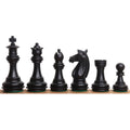 Slightly Imperfect 3.4" Meghdoot Series Staunton Chess Set- Chess Pieces Only - Weighted Ebonised Boxwood