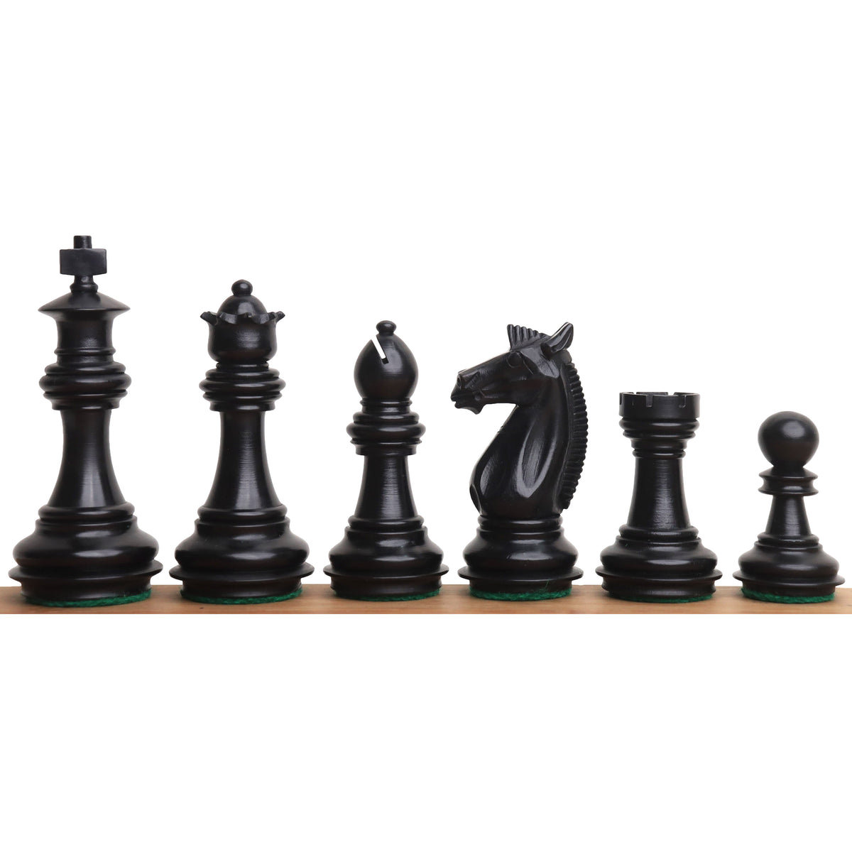 Slightly Imperfect 3.4" Meghdoot Series Staunton Chess Set- Chess Pieces Only - Weighted Ebonised Boxwood