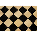 Direct top view of the 55mm Ebony and Maple wood squares highlighting the natural wood grain.