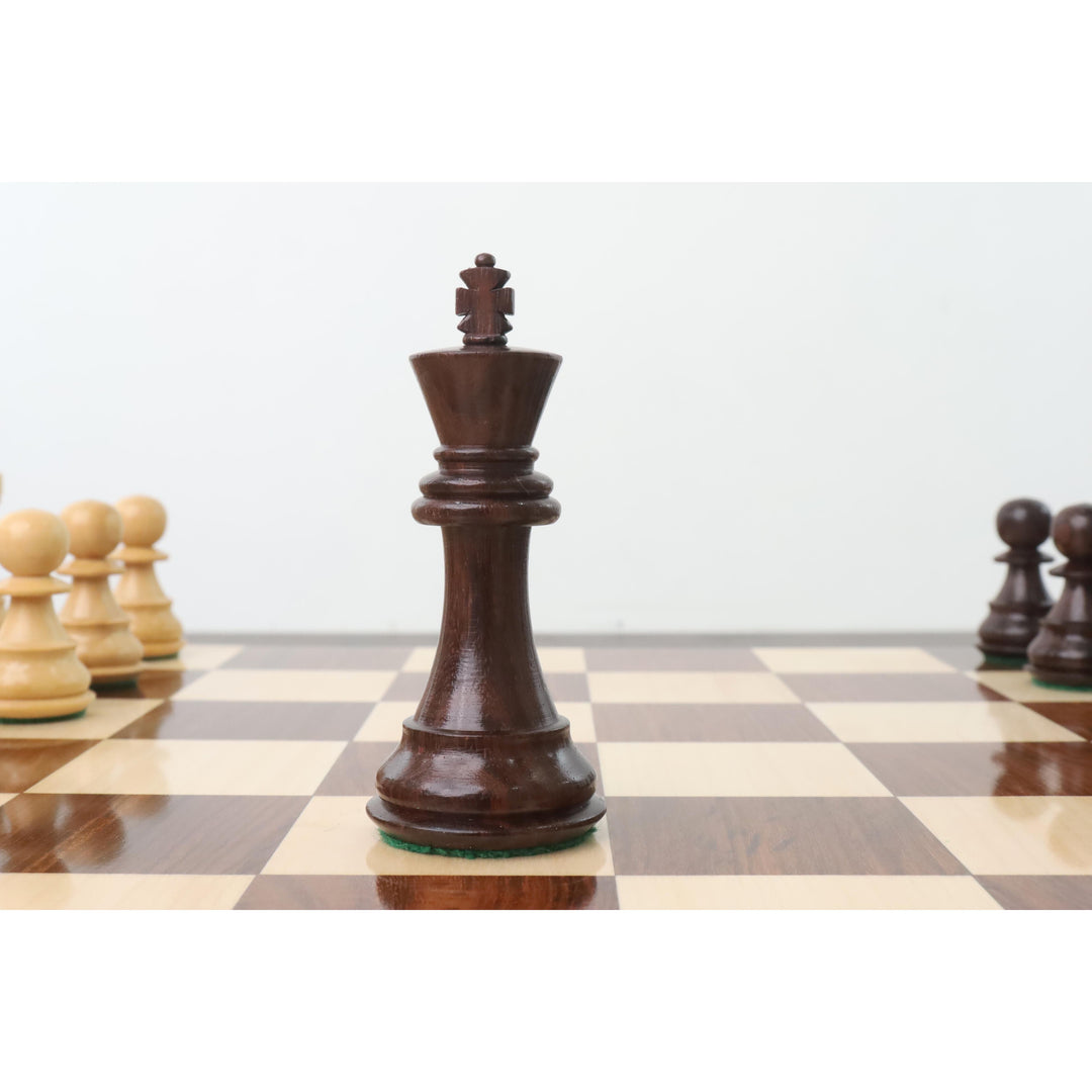 Slightly Imperfect 3.9" Professional Staunton Chess Set- Chess Pieces Only - Weighted Rosewood & Boxwood
