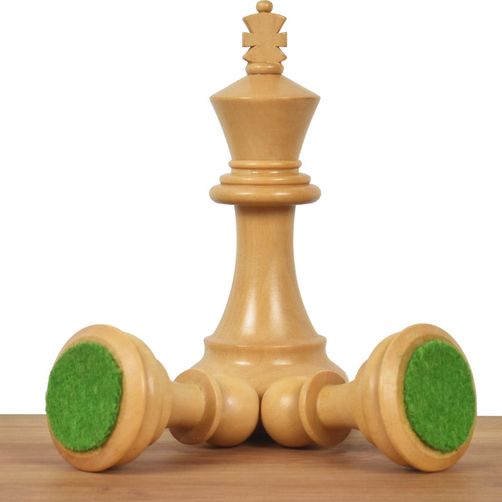 Pièces d'échecs professionnelles Staunton 3.6" en palissandre doré avec échiquier sans bordure et boîte de rangement en bois