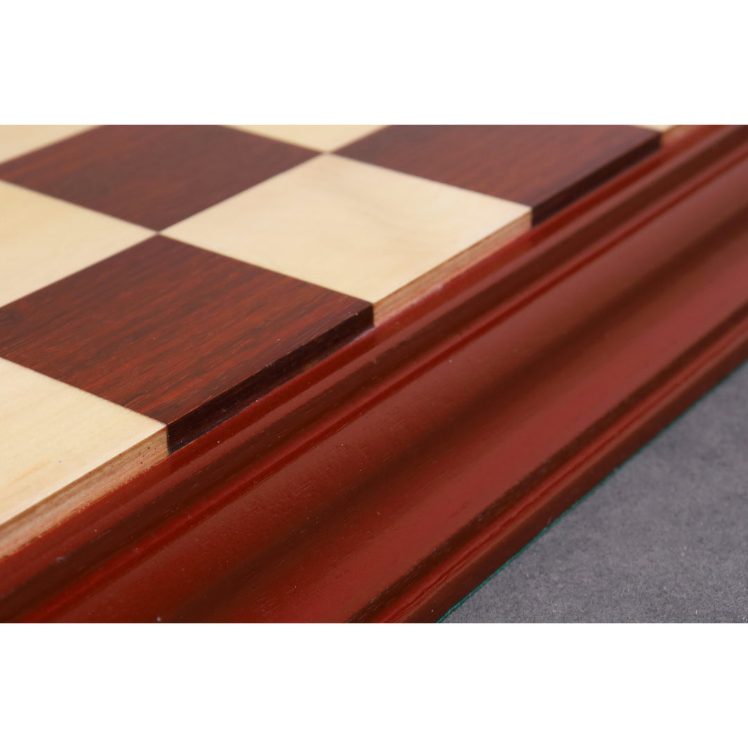 21" Bud Rosewood & Maple Wood Luxury Chessboard with Carved Border- 57 mm Square - Warehouse Clearance - USA Shipping Only