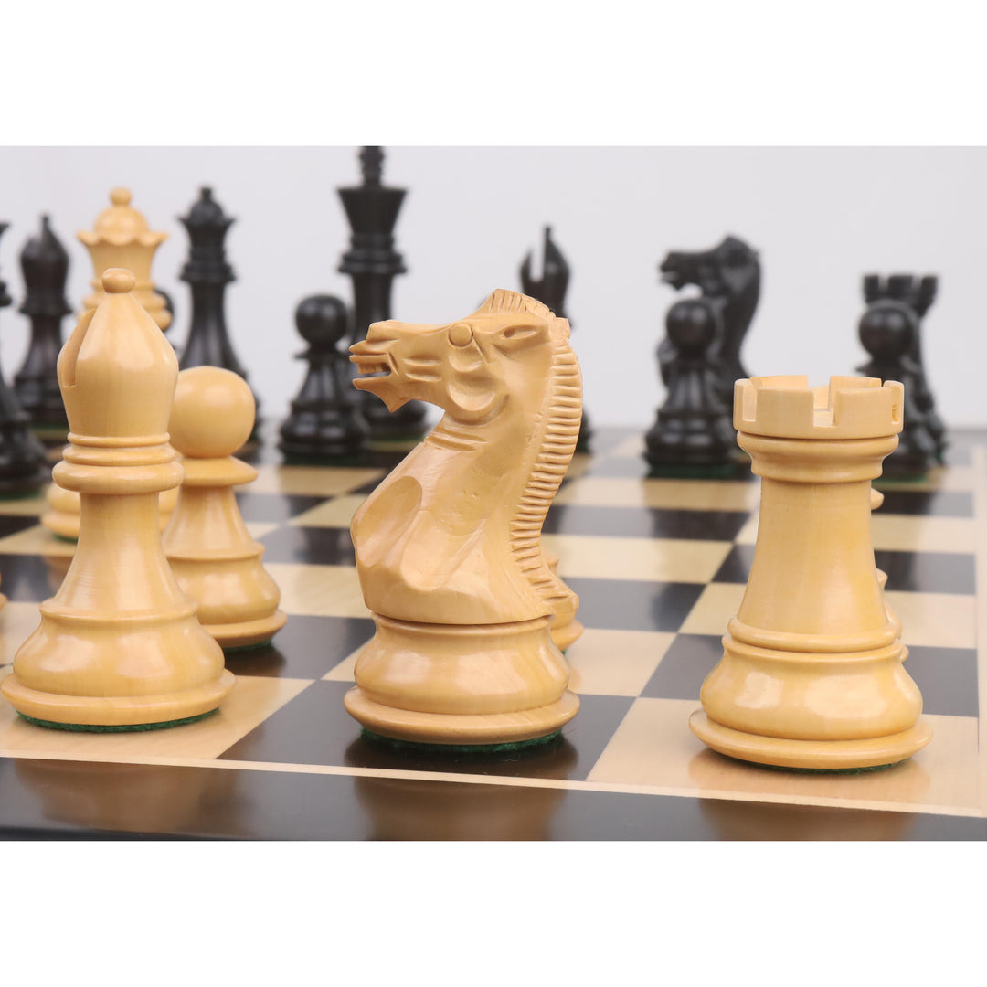 Jeu d'échecs français de Lardy aux yeux de verre, KH 8,5 cm/3 Jeu d'échecs français de Lardy aux yeux de verre, KH 8,5 cm/3