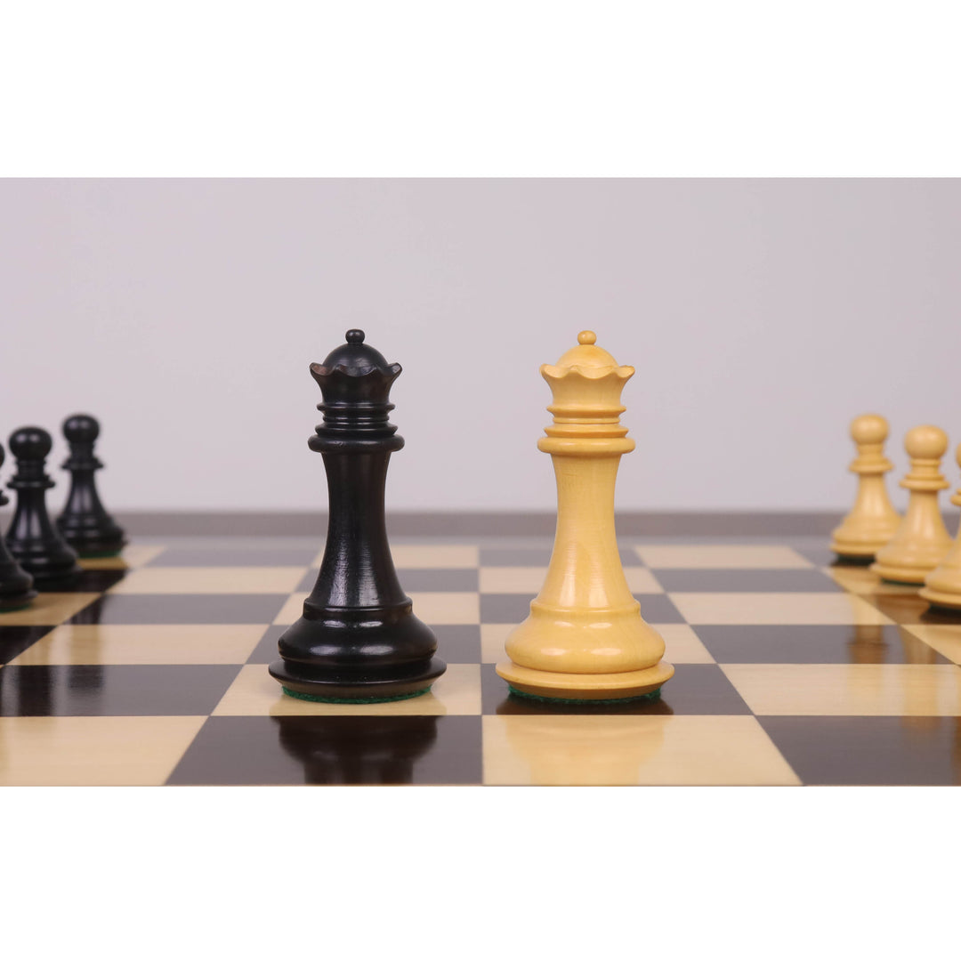Set da scacchi di lusso “Spiraled Steed” da 8,3 cm, leggermente imperfetto - Solo pezzi - Ebano e bosso