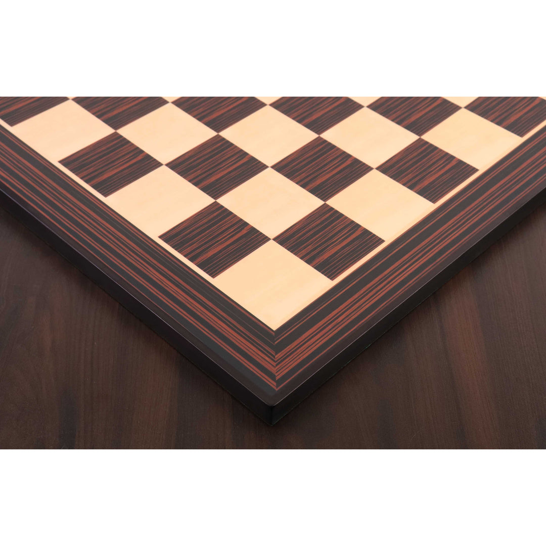 21" Tiger Ebony & Maple Wood Printed Chess Board- 55mm square- Matt Finish