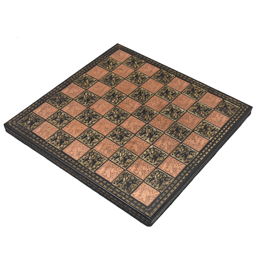 Slightly Imperfect 12" Brass Metal Luxury Chess Pieces & Board Set- French Staunton -Copper & Black - Warehouse Clearance - UK Shipping Only