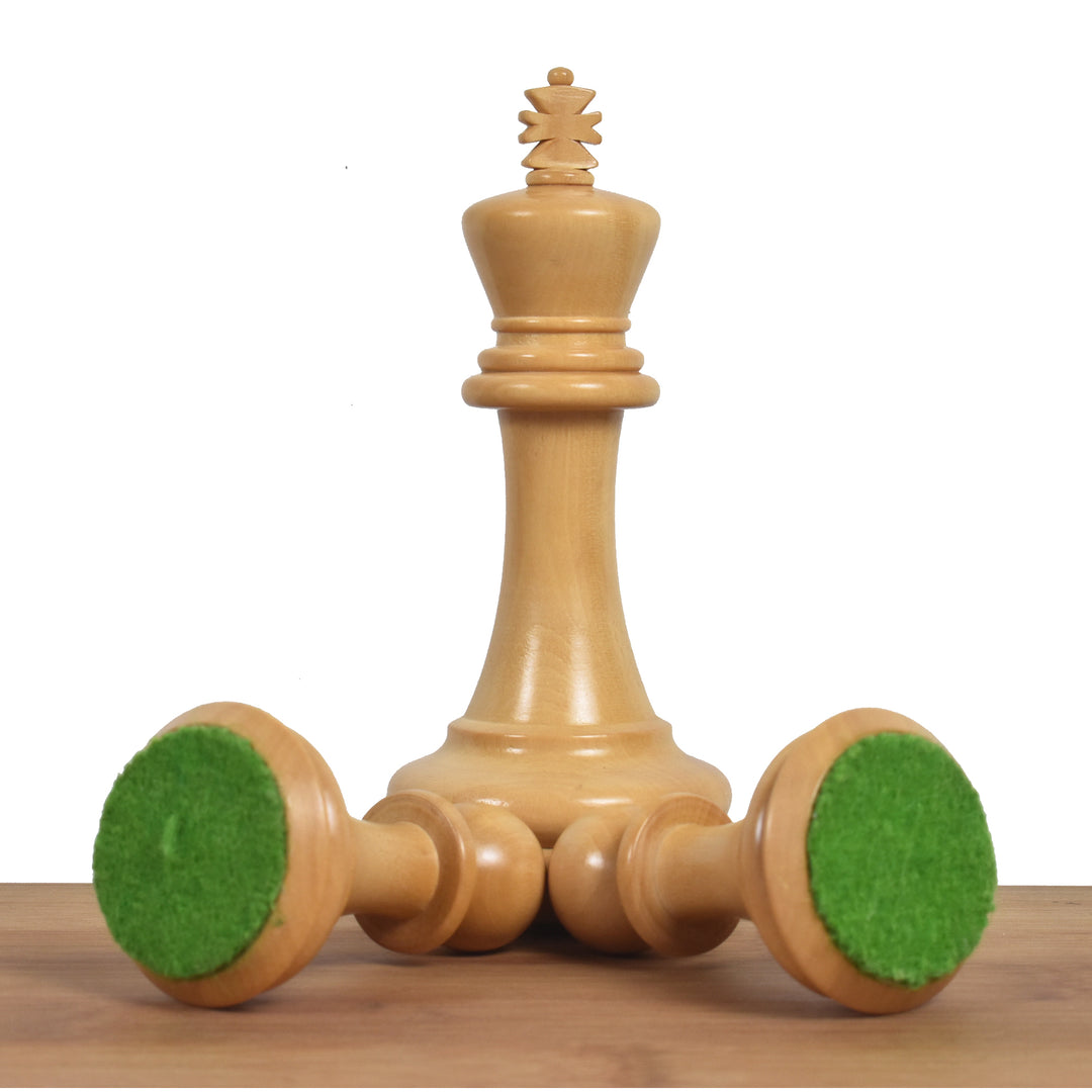 Combo of Chamfered Base Staunton Chess Set - Pieces in Bud Rosewood with Board and Box