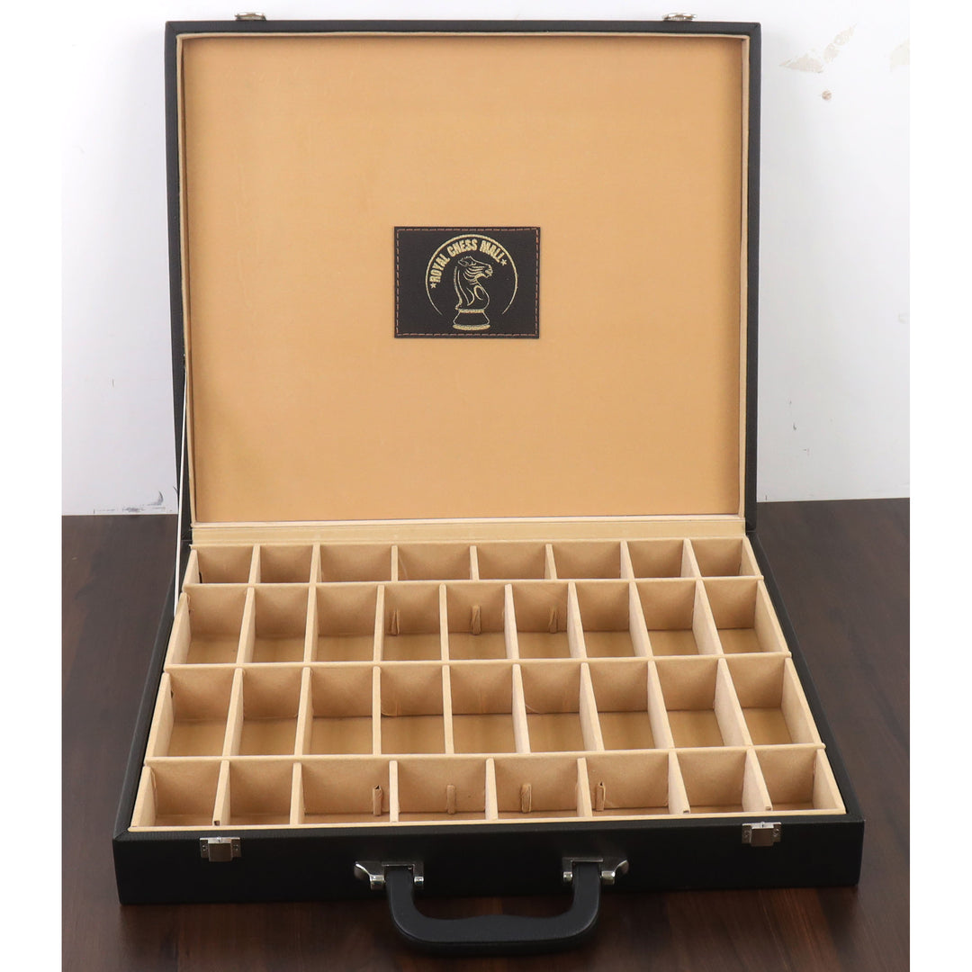 Compartment Style Leatherette Coffer Storage Box for Chess Pieces upto 4.1" King - Warehouse Clearance - USA Shipping Only