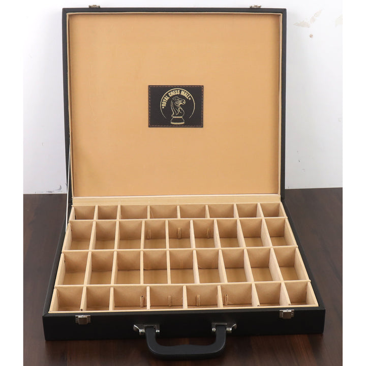 Compartment Style Leatherette Coffer Storage Box for Chess Pieces upto 4.1" King - Warehouse Clearance - USA Shipping Only