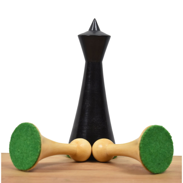 Hermann Ohme Combo Chess Set - 3.6" Ebonised Boxwood Pieces with Golden Rosewood Board and Box
