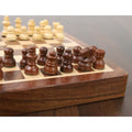 5英寸金玫瑰木镶嵌磁性国际象棋套装（带折叠棋盘）