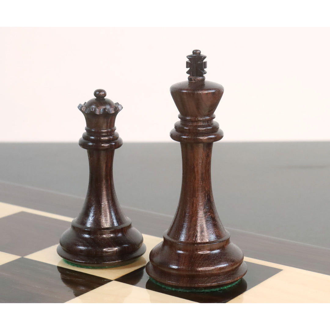 Slightly Imperfect 4" Sleek Staunton Luxury Chess Set- Chess Pieces Only - Triple Weighted Rose Wood