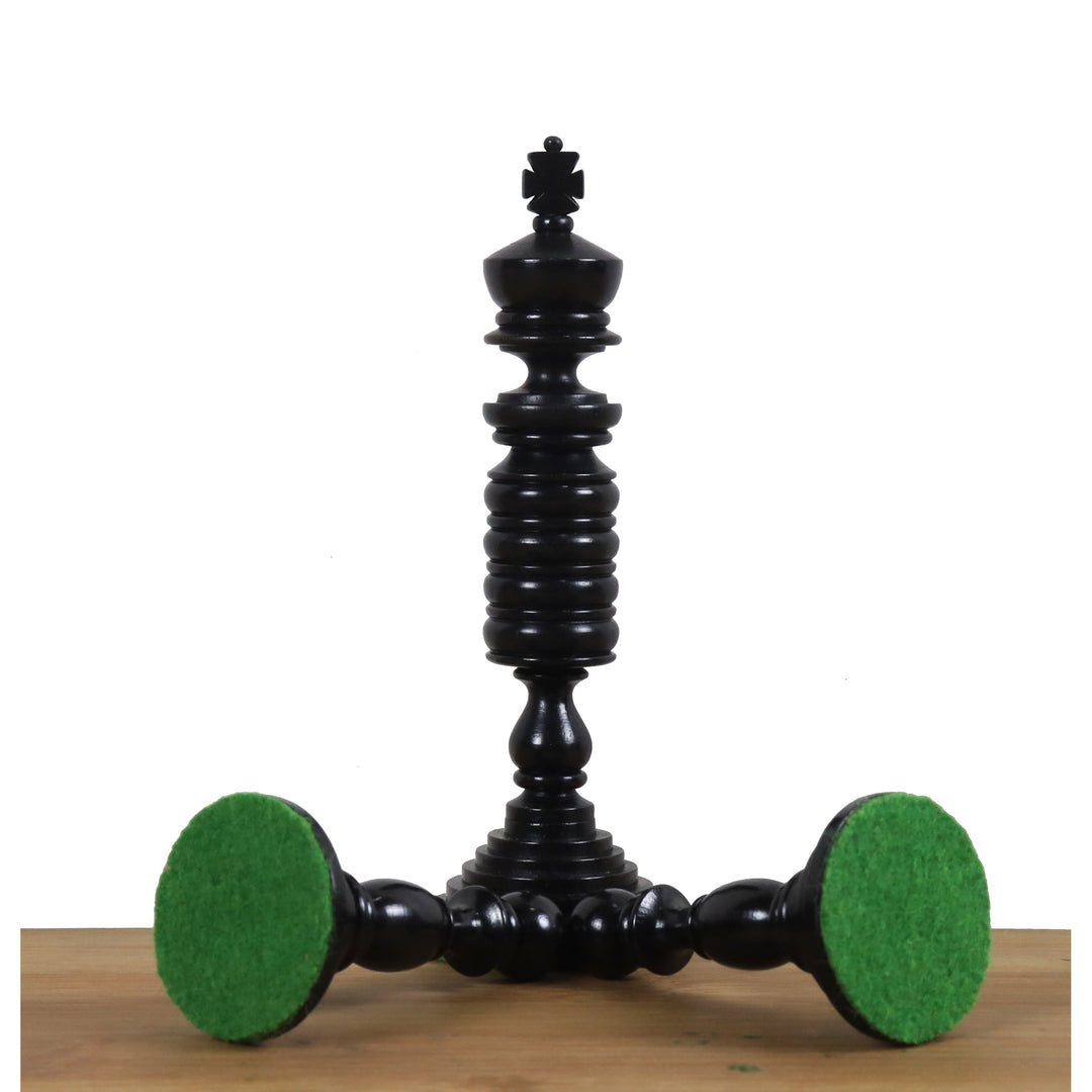 Slightly Imperfect 4.7" Pre-Staunton Chess Set - Chess Pieces Only - Double Weighted Ebony & Antiqued Boxwood