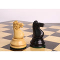 Jeu d'échecs Staunton Anderssen Dropjaw de 1856 environ, légèrement imparfait, 3,5 pouces - Pièces d'échecs uniquement - Ébène et buis