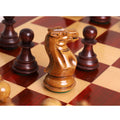 Hand-carved knight piece from the 4.1-inch Pro Staunton wooden chess set.