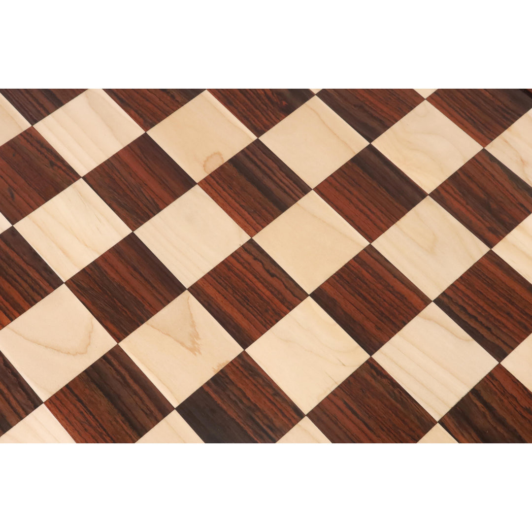 23" Players Choice Rosewood & Maple Wood skakbræt - 60 mm firkantet - ABC-notation
