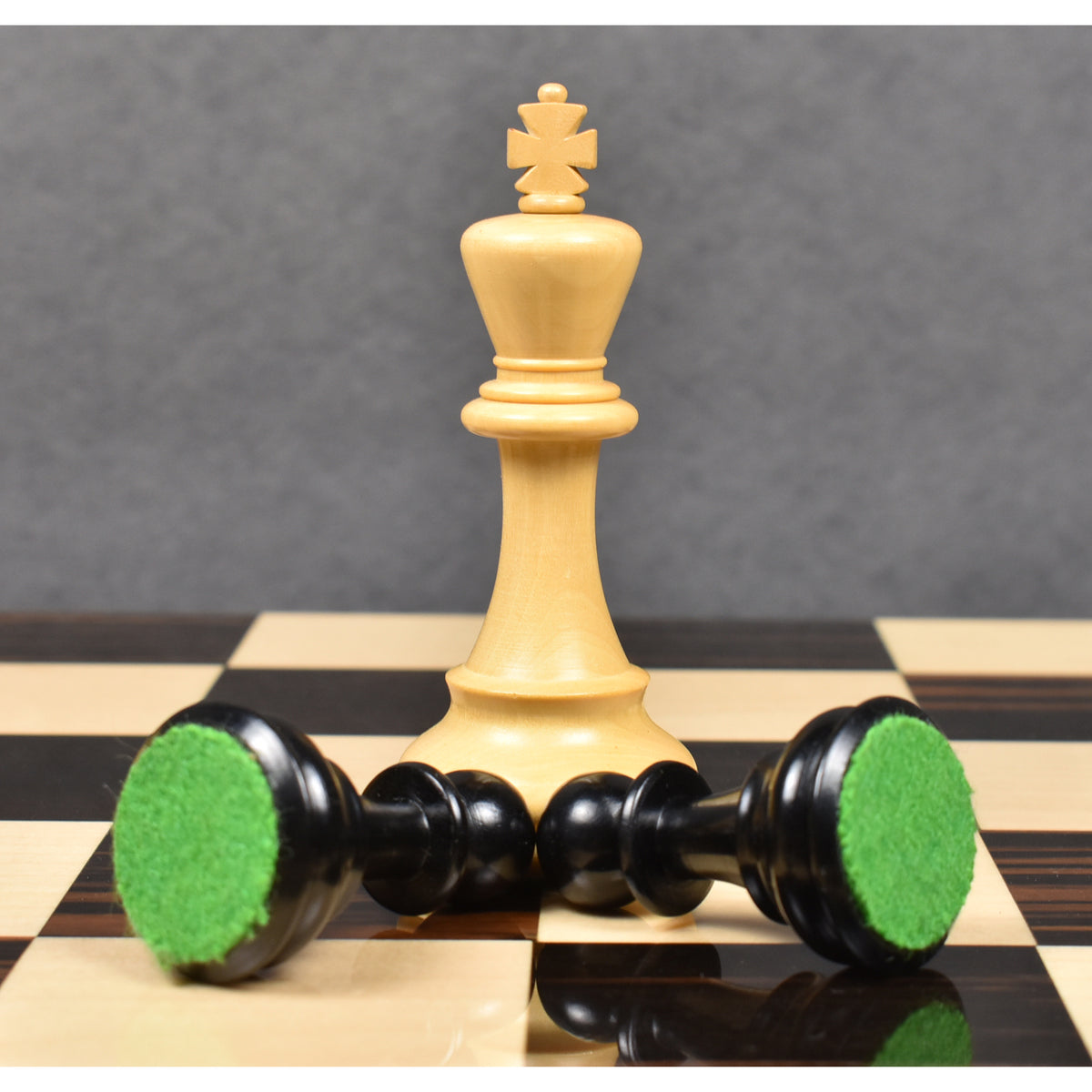 3.9" Craftsman Staunton Chess Set- Chess Pieces Only -Weighted Ebonised Boxwood - Warehouse Clearance - USA Shipping Only