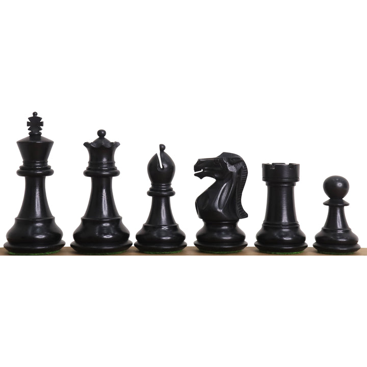 Slightly Imperfect 3" Professional Staunton Chessnut Air Sensor Compatible Set- Chess Pieces Only- Ebonised Boxwood