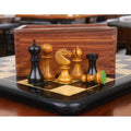 Slightly Imperfect 3.6" English Dublin Pattern Chess Set- Chess Pieces Only - Antiqued & Ebonised Boxwood