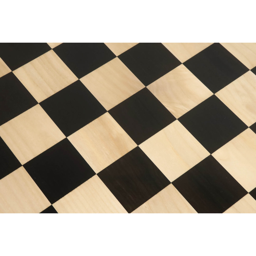 23" Large Ebony & Maple Wood Chessboard 60 mm Square - Golden Rosewood borders - Warehouse Clearance - Europe Shipping Only