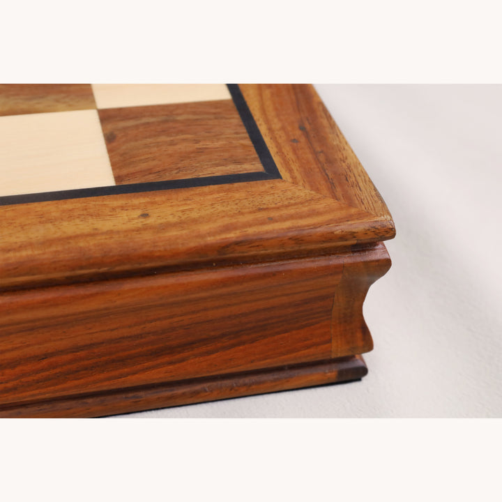 15” Legacy Magnetic Travel Chess Set in Golden Rosewood with Storage Drawers – Gift Edition