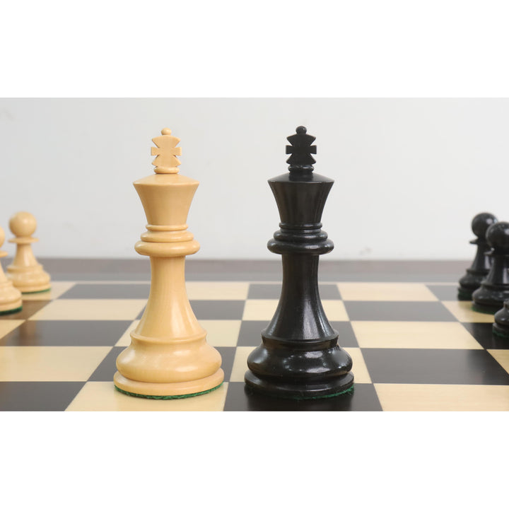 Slightly Imperfect 1972 Championship Fischer Spassky Chess Set - Chess Pieces Only - Double Weighted Ebony wood