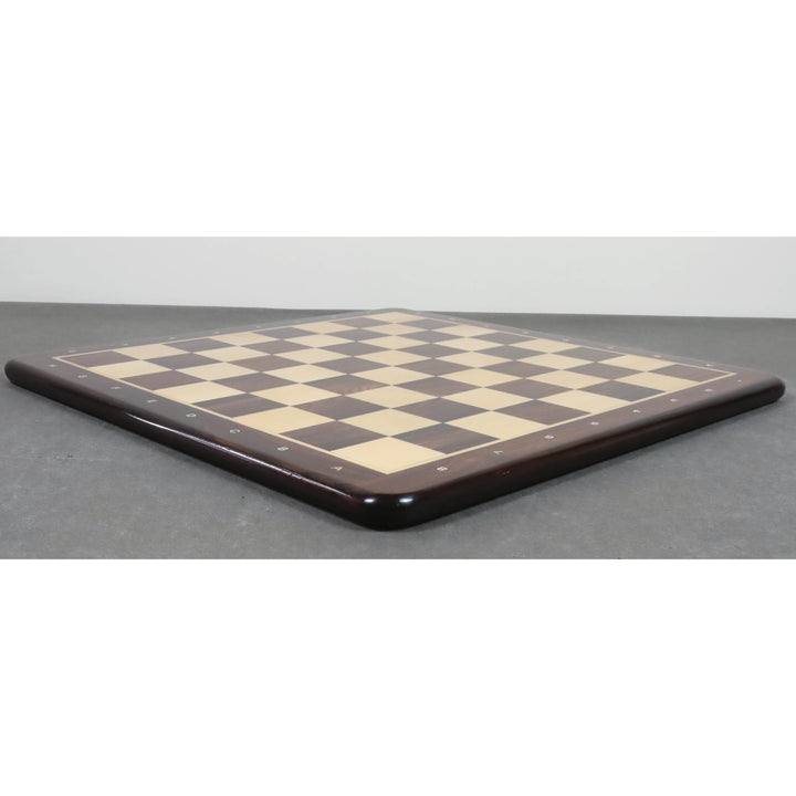 Slightly Imperfect 21" Flat Chessboard in Rosewood & Maple Wood - 55 mm Square- Algebraic Notations - Warehouse Clearance - Europe Shipping Only