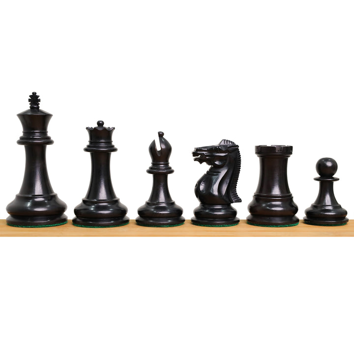 Ebony wood 1849 Jacques Cook Staunton chess pieces full lineup