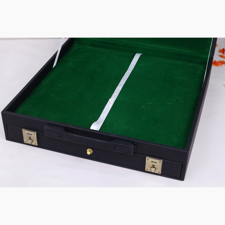 All-in-One Leatherette Chess Set Storage Case with Drawers – Fits 15″–17″ Boards & 2.4″–3.0″ King-Height Pieces