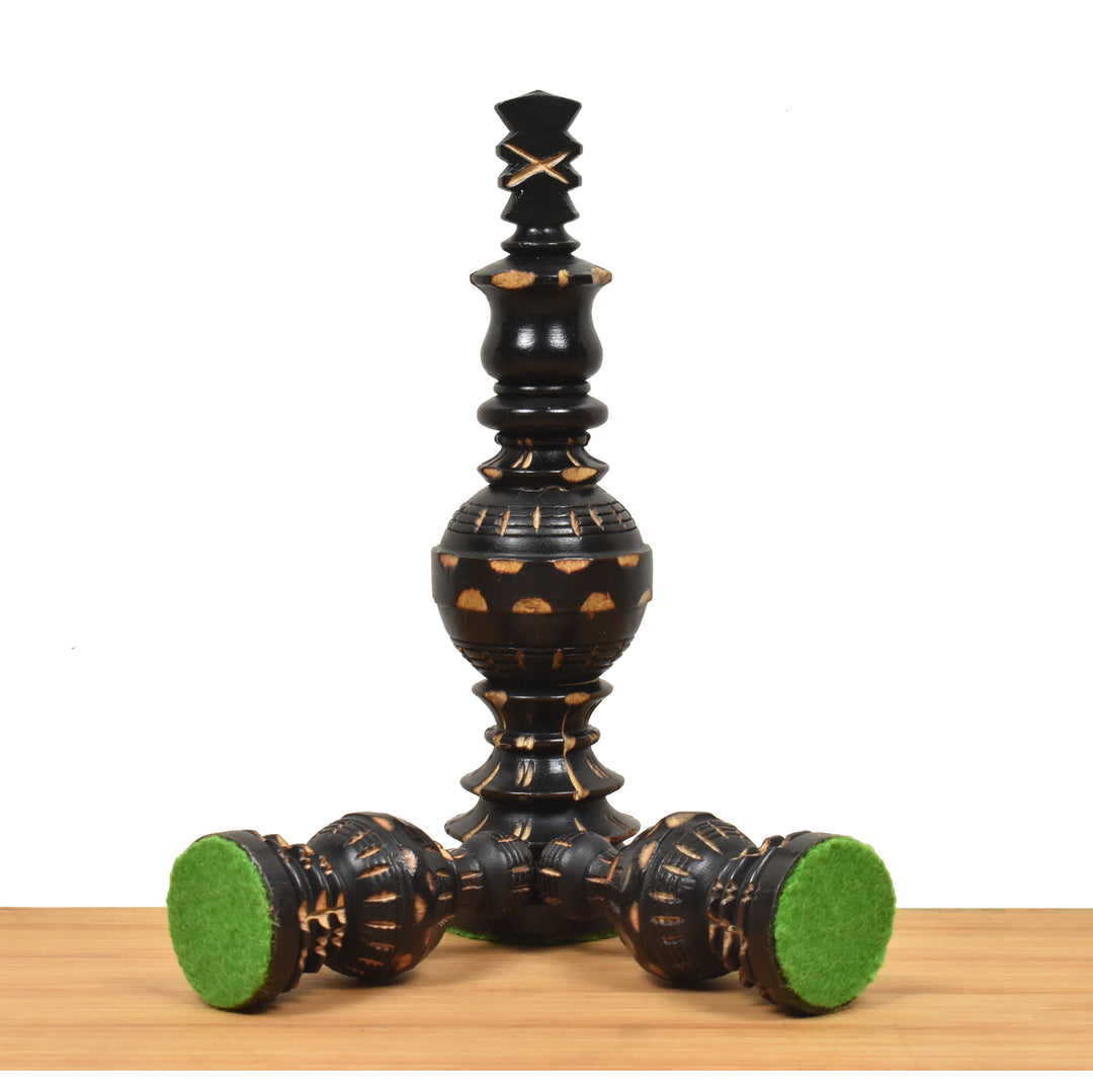 5" Gigantic Globe Series Hand Carved Chess Set- Chess Pieces Only - Ebonised Boxwood - Warehouse Clearance - USA Shipping Only
