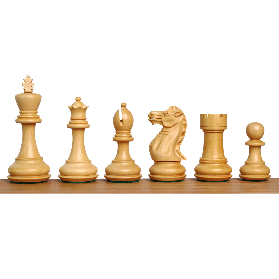 Combo of 4.1" Pro Staunton Weighted Golden Rosewood Chess Set With 22.5" Ebony Acacia Chess Board & Storage Box
