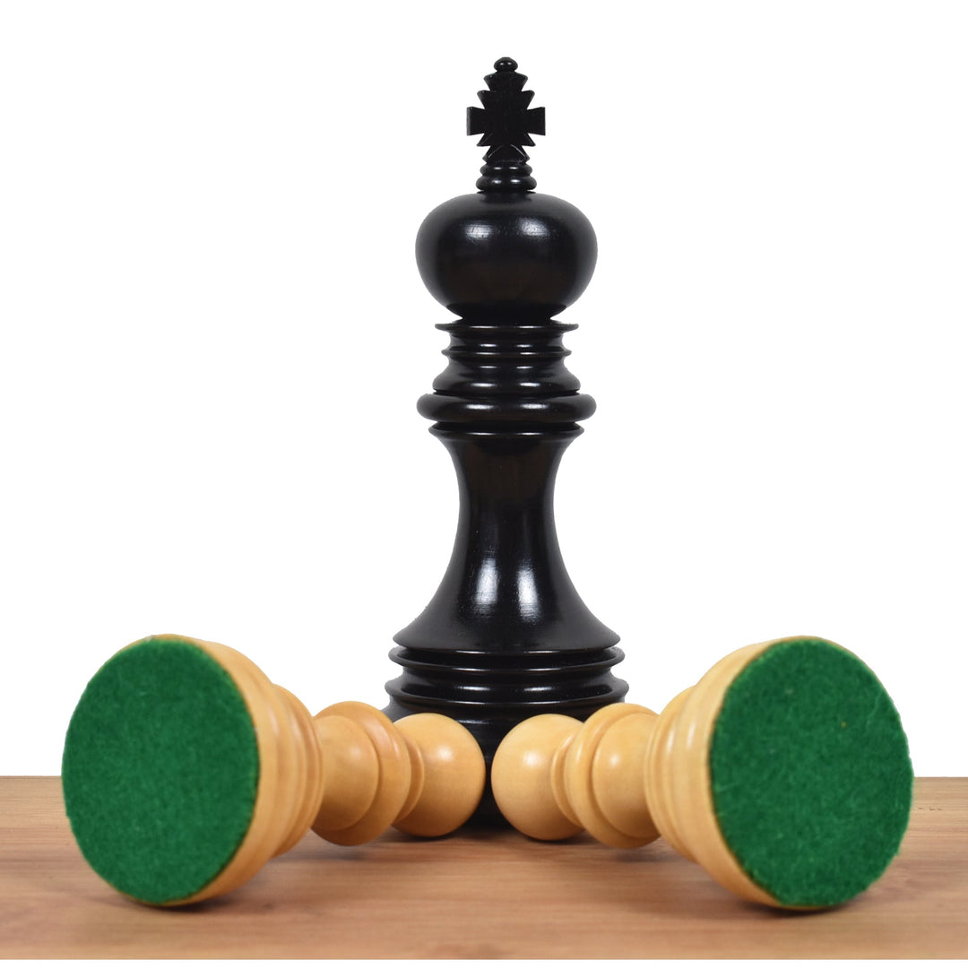 Nieznacznie niedoskonały 4,1” luksusowy zestaw szachów Stallion Staunton - tylko szachy - potrójnie ważone drewno hebanowe
