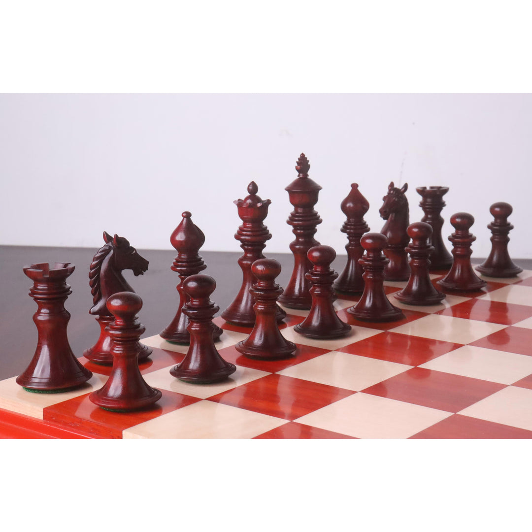 4.3" Juego de ajedrez de lujo Staunton de la serie Aristocrat - Sólo piezas de ajedrez - Palo de rosa y boj