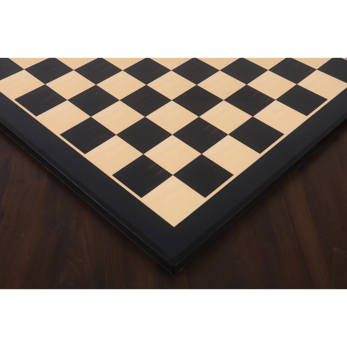 Slightly Imperfect 21" Ebony & Maple Wood Printed Chess Board- 55mm square- Matt Finish