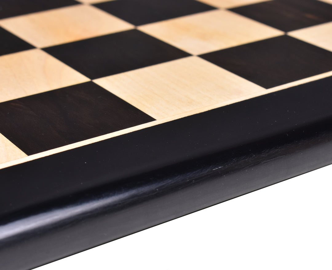 Slightly Imperfect 19" Solid Inlaid Ebony & Maple Wood Chess board - Square of 50 mm