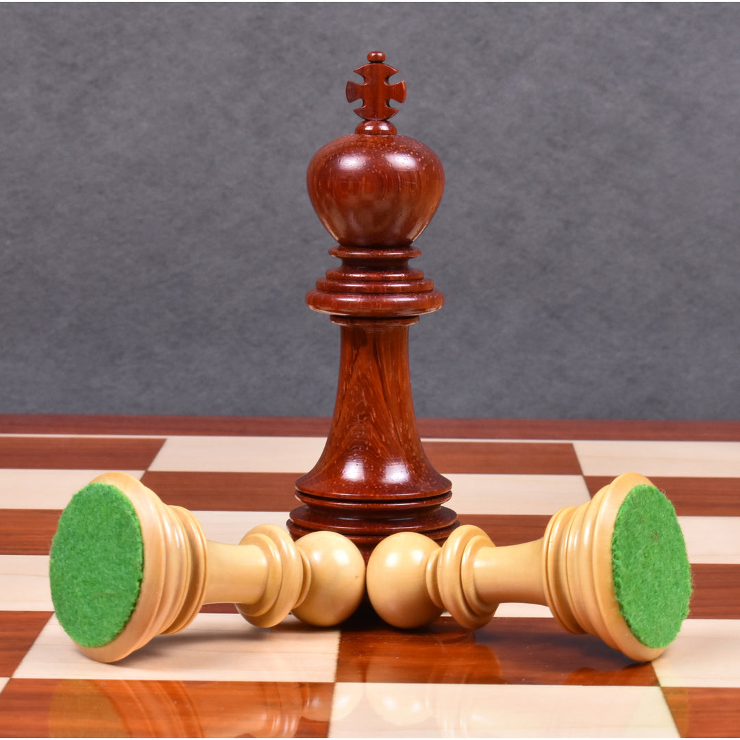 4.6" Mogul Staunton Luxury Chess Set- Chess Pieces Only - Triple Weighted Bud Rose Wood