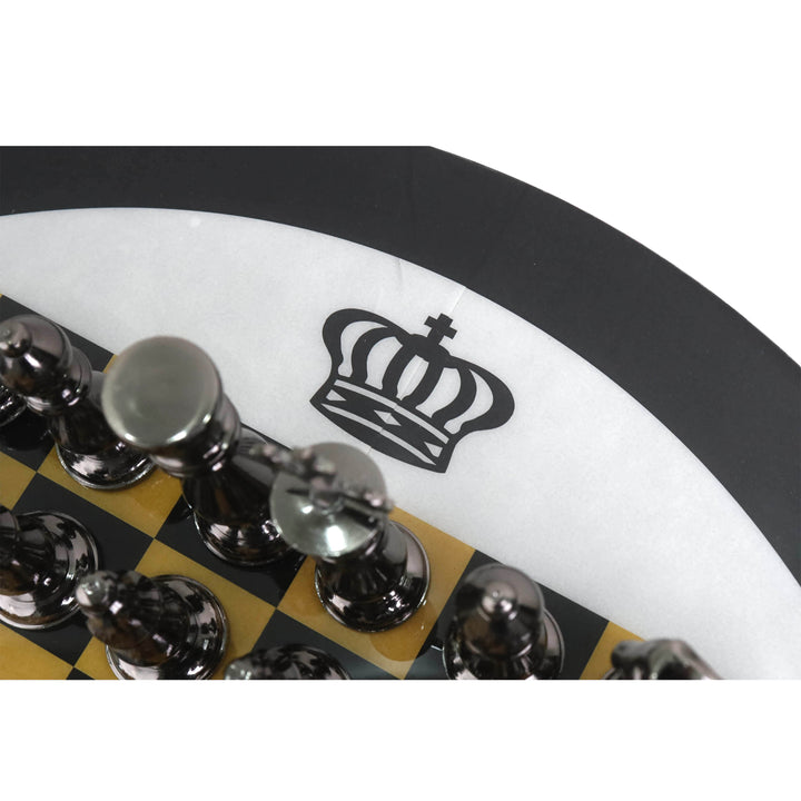 Minimalistisk messing metal luksus skakbrikker, bræt og bord sæt - 21" højt