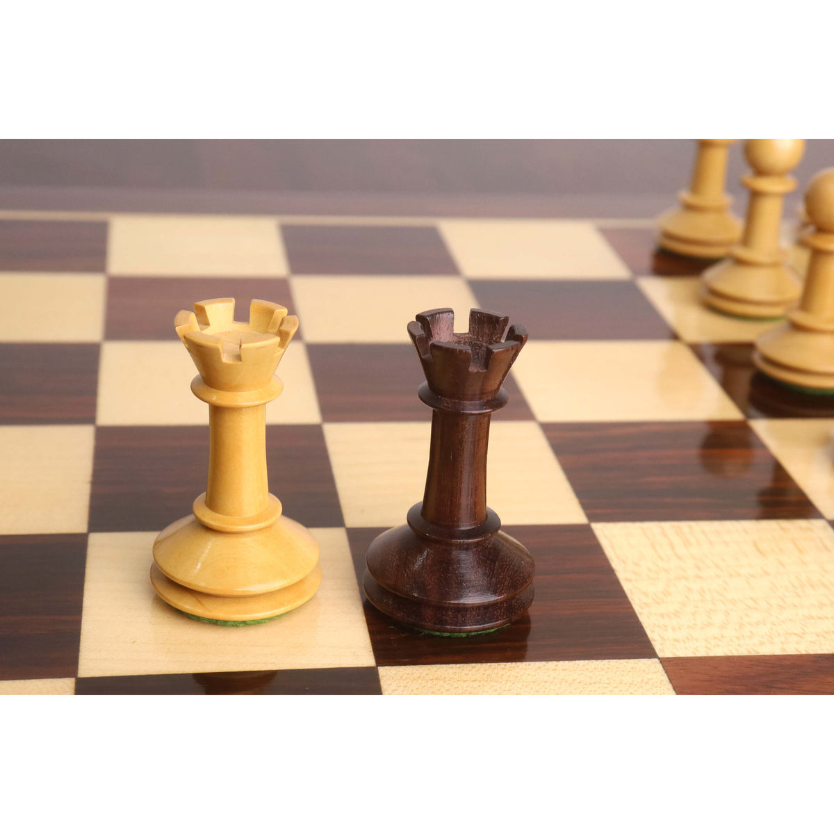 Slightly Imperfect 3.5" Monolith Miniature Chess Set- Chess Pieces Only - Rosewood & Boxwood