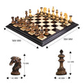 Alexandria Luxury Staunton Burnt Carving Chess Set - Triple Weighted Pieces with Board and Storage box