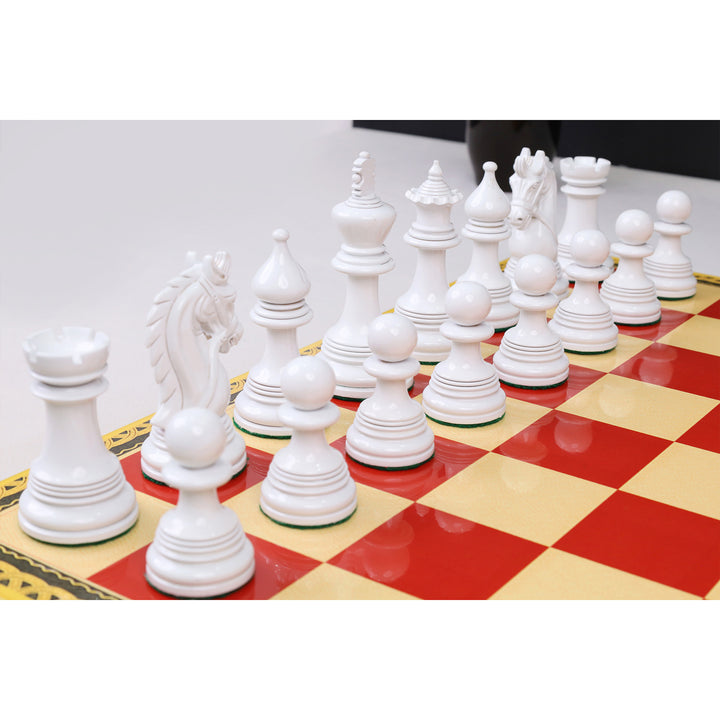 4,3-Zoll-Napoleon-Luxus-Staunton-Schachspiel – nur Schachfiguren – dreifach beschwertes, lackiertes Buchsbaumholz