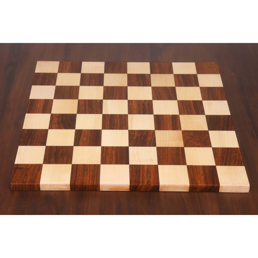 Borderless Hardwood End Grain Chess Board - Golden Rosewood & Maple-50 mm square