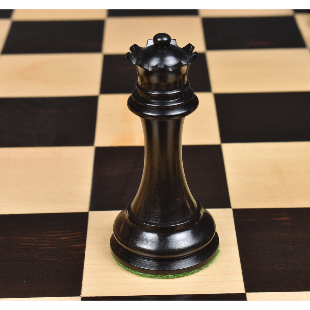 Combo of Repro 2016 Sinquefield Staunton Chess Set - Pieces in Ebony Wood with Board and Box