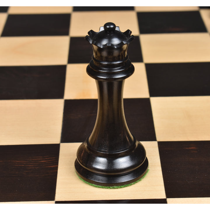 Combo of Repro 2016 Sinquefield Staunton Chess Set - Pieces in Ebony Wood with Board and Box