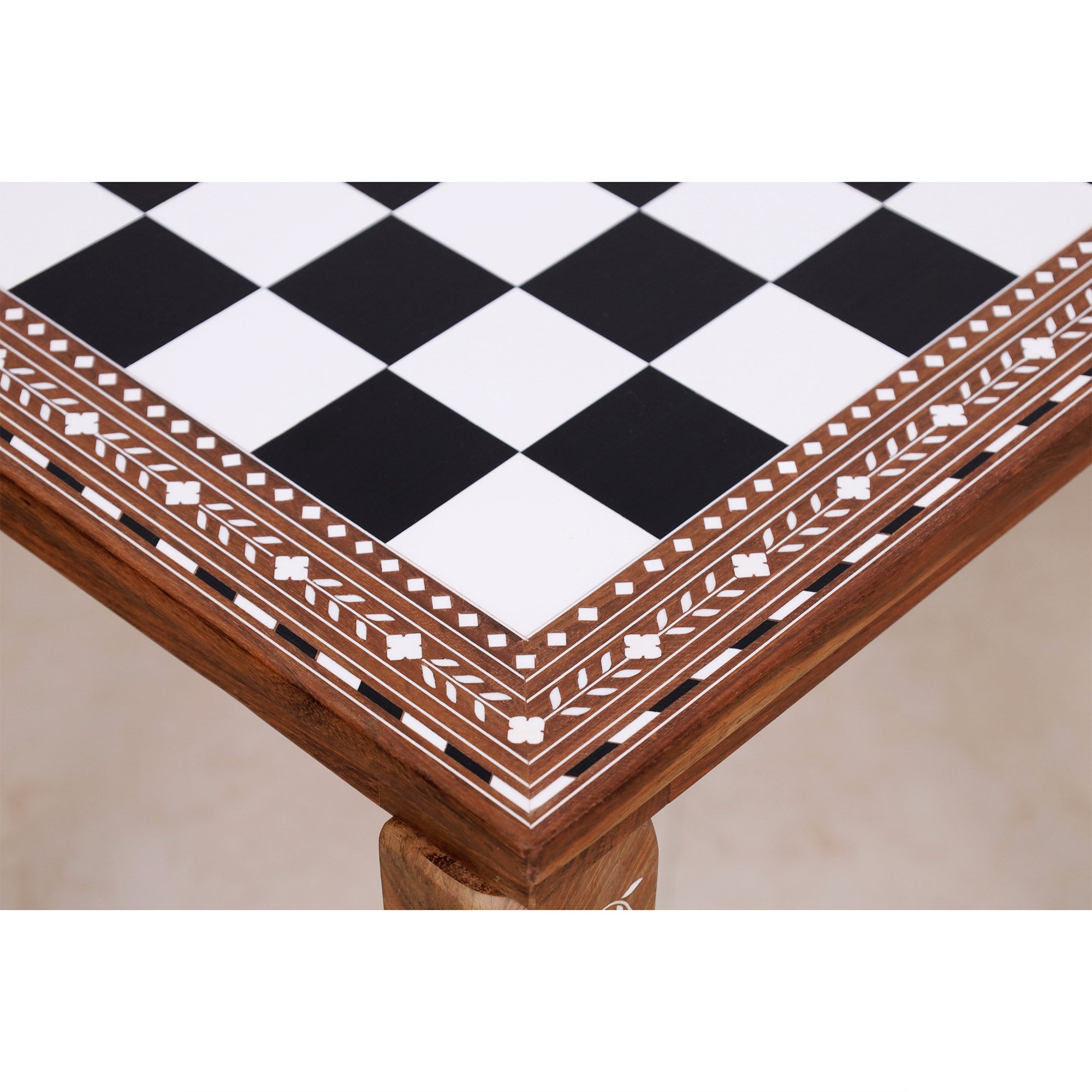 21インチ木製プレイヤーズチェステーブル | Golden Rosewood & Acrylic