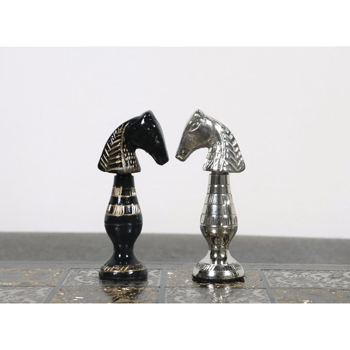 Sovereign Series Brass Metal Luxury Chess Pieces & Board Set- 14" - Unique Art - Warehouse Clearance - USA Shipping Only