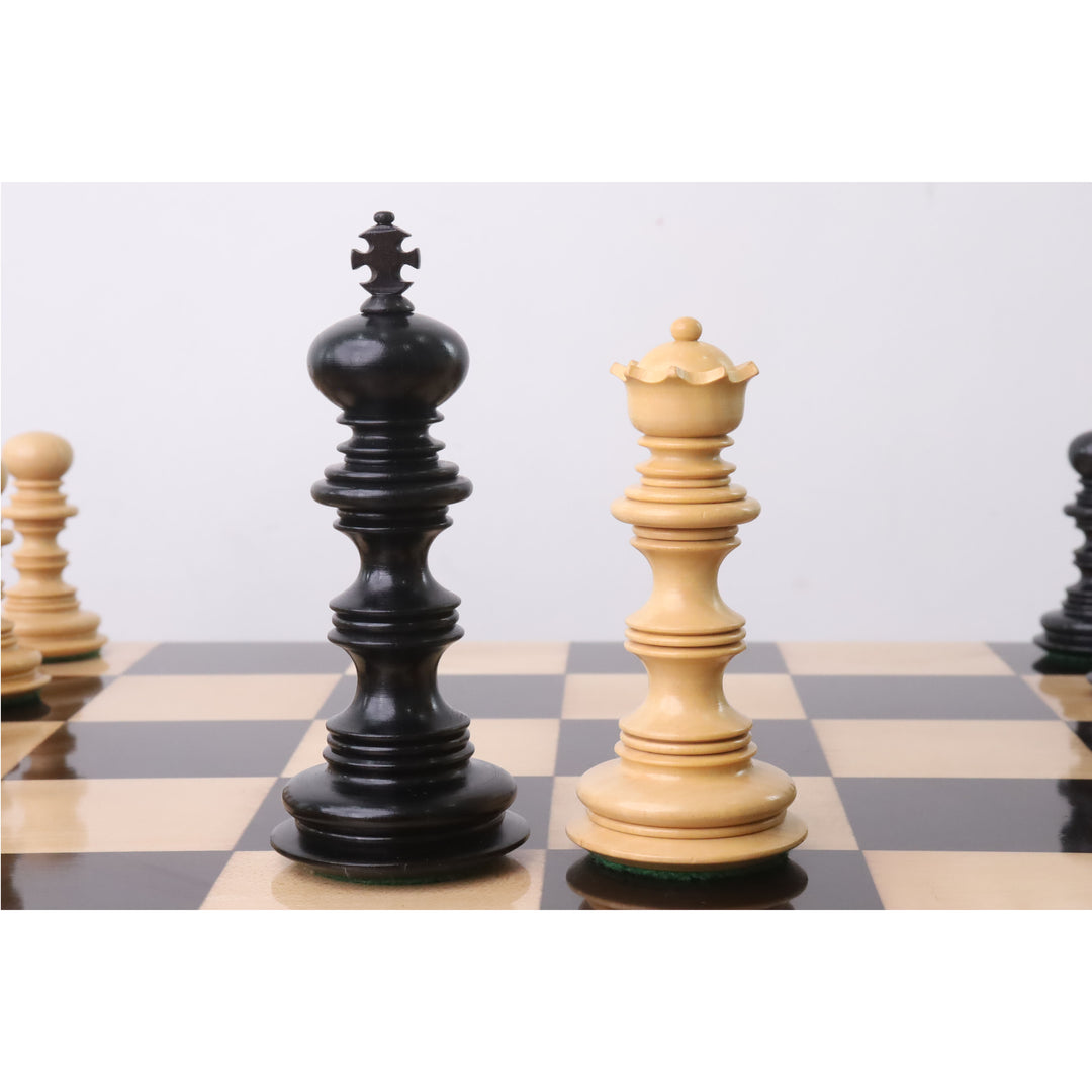 4.5" Jeu d'échecs Gallant Luxe Staunton - Pièces d'échecs uniquement - Triple lestage - Bois d'ébène