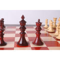Hand-carved bud rosewood king and queen Staunton chess pieces.